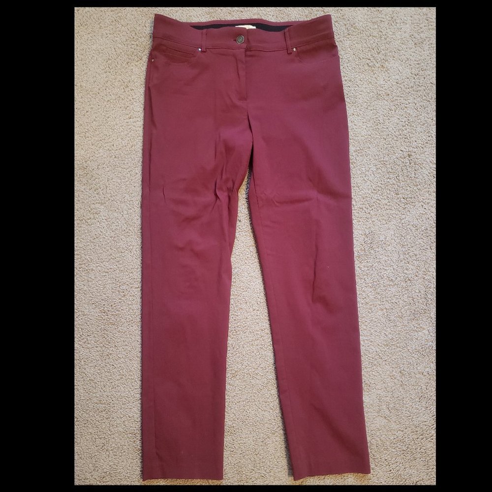 Linda Matthew's Stretch Burgundy Pants